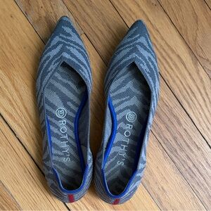 Rothy's Chevron Gray and Blue Flats